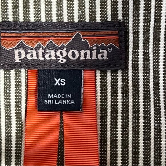 Patagonia Womens Hickory Stripe Sediment Farrier's Shirt Organic Cotton Hemp XS - Picture 7 of 11